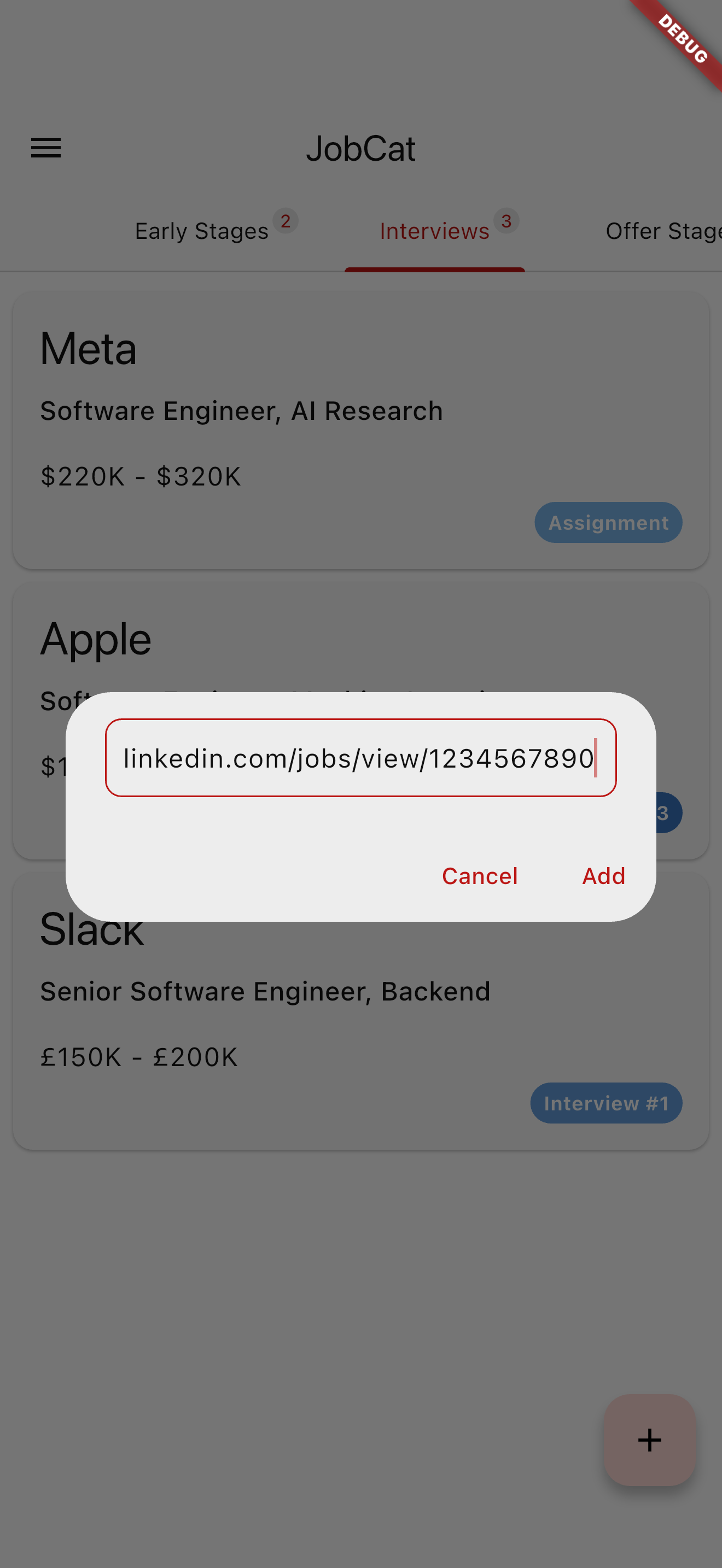 Add job by URL